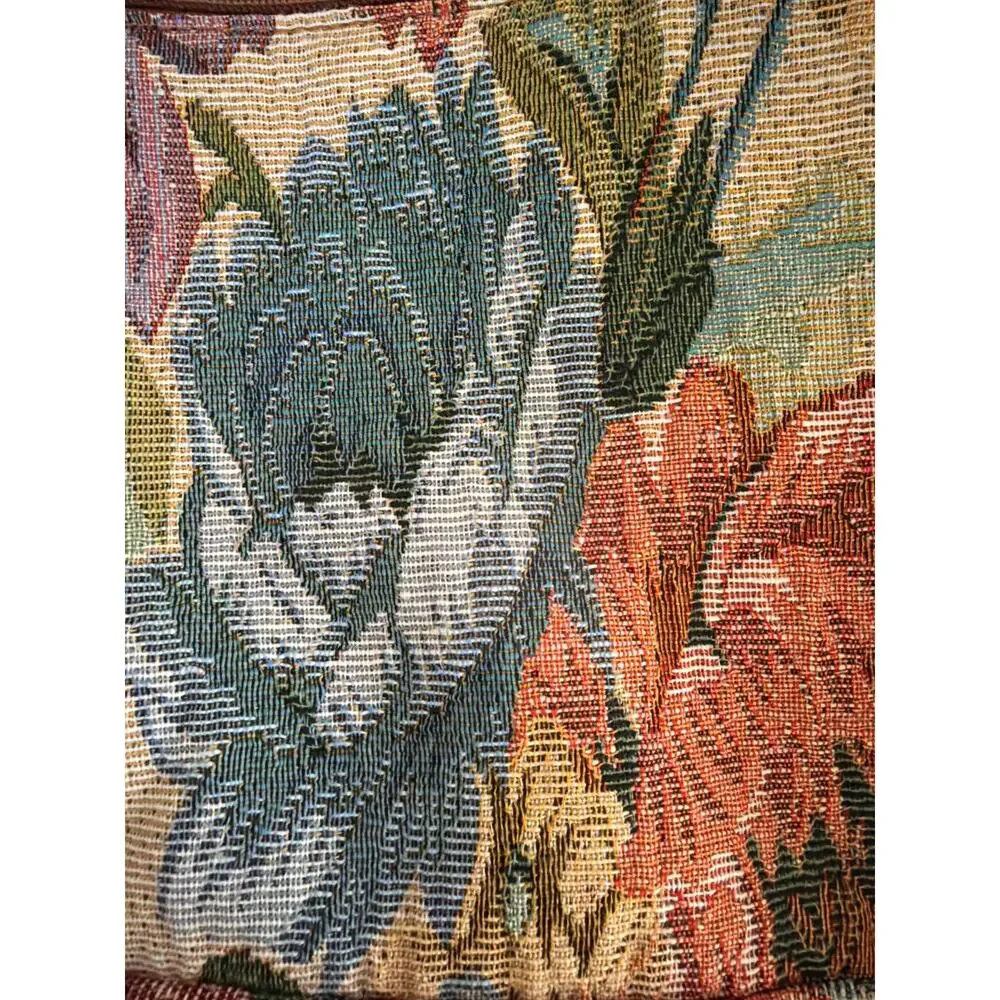 Vintage Floral Tapestry Hobo Shoulder Bag Crescent Purse Cottagecore Grandmacore